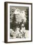 Indians in front of Mt. Rushmore, South Dakota-null-Framed Art Print