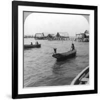 Indians in Log Canoes, Lake Maracaibo, Venezuela, C1900s-null-Framed Photographic Print