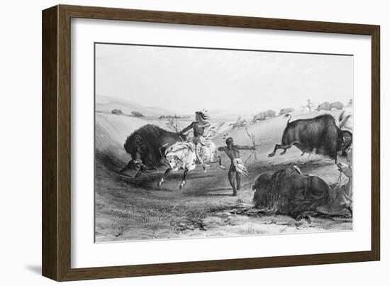 Indians Killing Buffalos-null-Framed Giclee Print