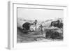 Indians Killing Buffalos-null-Framed Giclee Print
