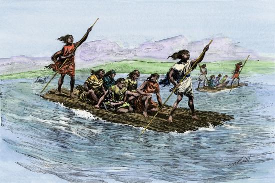 Indians Raft 'Indians of America: Balsas, or Indigenous Raft, on Lake Titicaca in ...