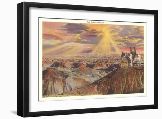 Indians on Horseback by Painted Desert-null-Framed Art Print