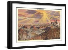 Indians on Horseback by Painted Desert-null-Framed Art Print