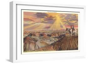 Indians on Horseback by Painted Desert-null-Framed Art Print