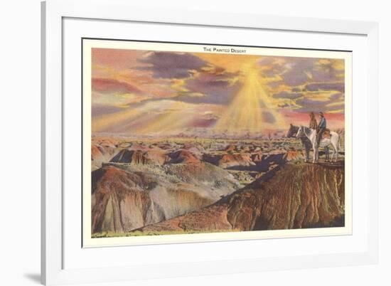 Indians on Horseback by Painted Desert-null-Framed Premium Giclee Print