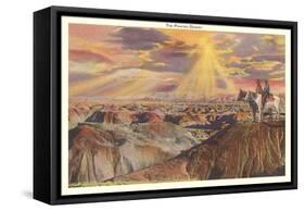 Indians on Horseback by Painted Desert-null-Framed Stretched Canvas