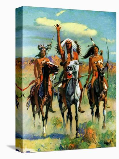 "Indians on Horseback,"November 1, 1929-Paul Strayer-Stretched Canvas