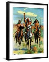 "Indians on Horseback,"November 1, 1929-Paul Strayer-Framed Giclee Print