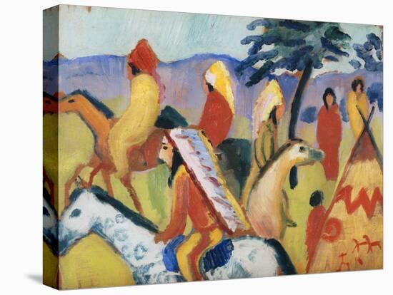 Indians on Horseback-August Macke-Stretched Canvas