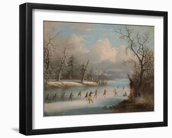 Indians Playing Lacrosse on the Ice, 1859-Edmund C. Coates-Framed Giclee Print