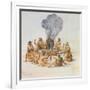 Indians Round a Fire-John White-Framed Giclee Print