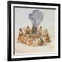 Indians Round a Fire-John White-Framed Giclee Print