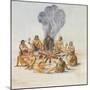 Indians Round a Fire-John White-Mounted Giclee Print