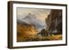 Indians Spear Fishing, 1862 (Oil on Canvas)-Albert Bierstadt-Framed Giclee Print