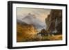 Indians Spear Fishing, 1862 (Oil on Canvas)-Albert Bierstadt-Framed Giclee Print