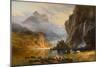 Indians Spear Fishing, 1862 (Oil on Canvas)-Albert Bierstadt-Mounted Giclee Print