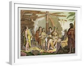 Indians Trading with La Perouse in Canada-G. Bramati-Framed Giclee Print