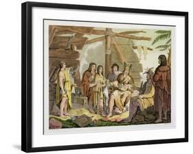 Indians Trading with La Perouse in Canada-G. Bramati-Framed Giclee Print