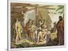 Indians Trading with La Perouse in Canada-G. Bramati-Stretched Canvas