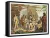 Indians Trading with La Perouse in Canada-G. Bramati-Framed Stretched Canvas