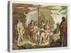 Indians Trading with La Perouse in Canada-G. Bramati-Stretched Canvas