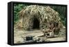 Indigenous People Near a Straw, Local Village, Uganda-null-Framed Stretched Canvas