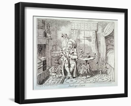 Indigestion, 1835-George Cruikshank-Framed Giclee Print