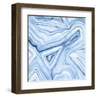 Indigo Agate Abstract I-Megan Meagher-Framed Art Print