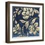 Indigo and Cream Brocade I-Chariklia Zarris-Framed Art Print