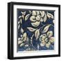 Indigo and Cream Brocade I-Chariklia Zarris-Framed Art Print