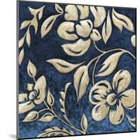 Indigo and Cream Brocade I-Chariklia Zarris-Mounted Art Print