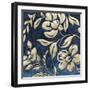 Indigo and Cream Brocade I-Chariklia Zarris-Framed Art Print