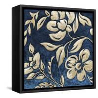 Indigo and Cream Brocade I-Chariklia Zarris-Framed Stretched Canvas