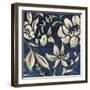 Indigo and Cream Brocade II-Chariklia Zarris-Framed Art Print