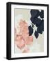 Indigo & Blush Leaves IV-null-Framed Art Print