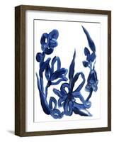 Indigo Brush Blooms II-June Vess-Framed Art Print