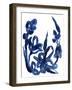 Indigo Brush Blooms II-June Vess-Framed Art Print