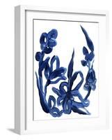 Indigo Brush Blooms II-June Vess-Framed Art Print