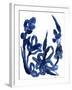 Indigo Brush Blooms II-June Vess-Framed Art Print