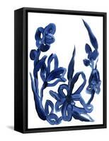 Indigo Brush Blooms II-June Vess-Framed Stretched Canvas