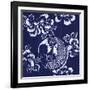 Indigo Carp Katagami III-Vision Studio-Framed Art Print