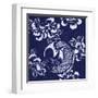 Indigo Carp Katagami III-Vision Studio-Framed Art Print