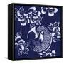 Indigo Carp Katagami III-Vision Studio-Framed Stretched Canvas