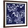 Indigo Carp Katagami III-Vision Studio-Framed Art Print