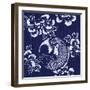 Indigo Carp Katagami III-Vision Studio-Framed Art Print