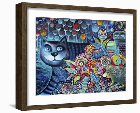 Indigo Cat-Oxana Zaika-Framed Giclee Print