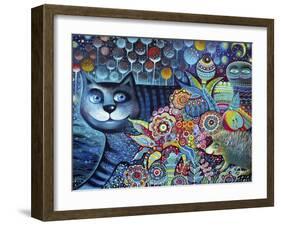 Indigo Cat-Oxana Zaika-Framed Giclee Print