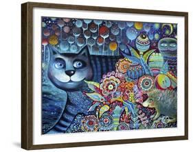 Indigo Cat-Oxana Zaika-Framed Giclee Print