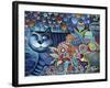 Indigo Cat-Oxana Zaika-Framed Giclee Print