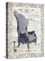 Indigo Chair I-Gwendolyn Babbitt-Stretched Canvas
